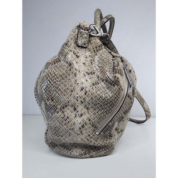 Michael Kors Jenna Tan Python Snakeskin Embossed Large Tote Shoulder Bag Purse - Picture 7 of 16